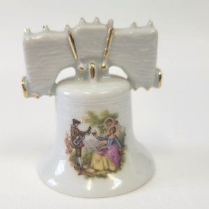 Limoges France Courting Couple Miniature Church Bell Vintage Hand Painted